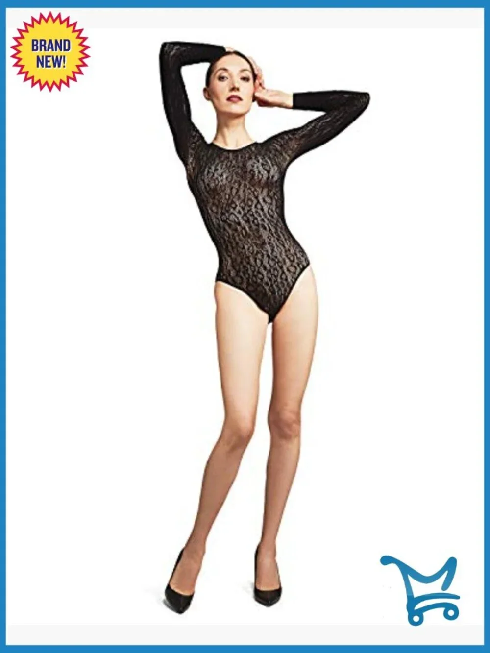 Long Sleeve Lace Bodysuit Animal Print Natori
